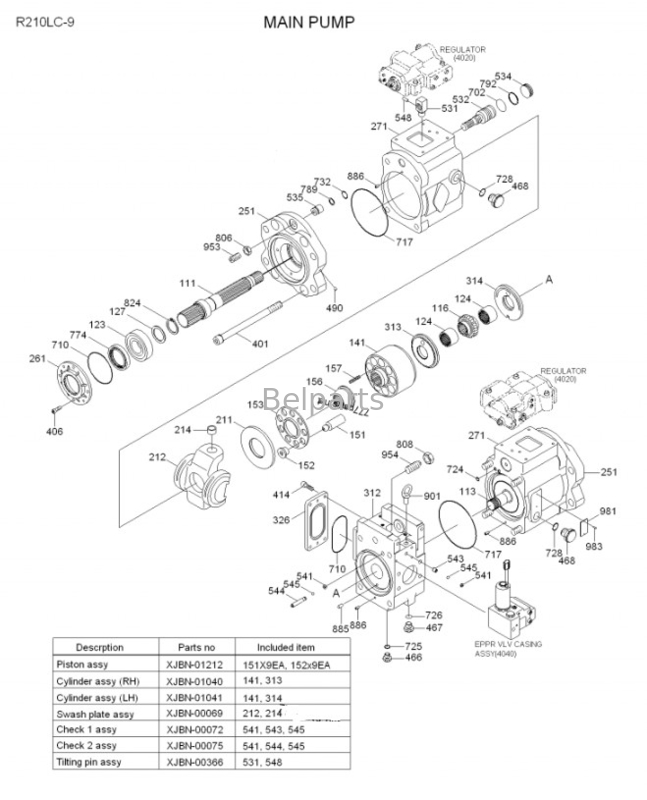 굴착기 주요 펌프 R210LC-9 R220LC-9 R235LC-9 유압 펌프 31Q6-10010