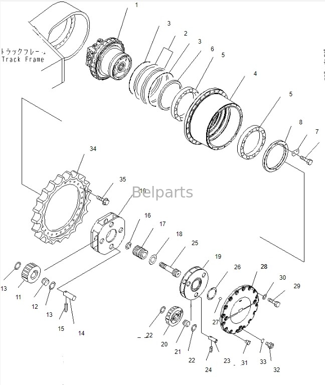 벨 부품 발굴기 여행 모터 Assy Komatsu PC450-8 최종 드라이브 Assy 208-27-00243 208-27-00243 208-27-00312