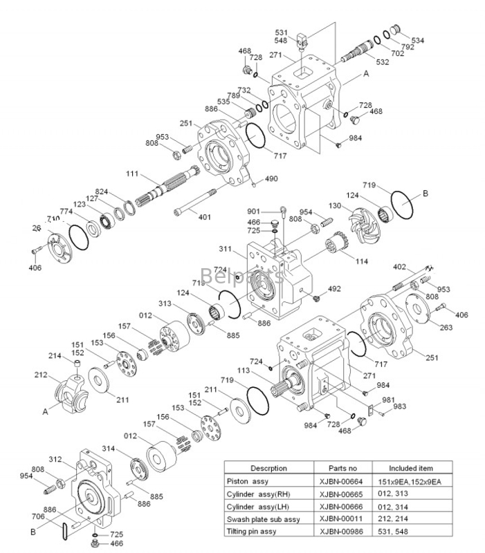 벨 부품 험다이 R450lc 수압 펌프 31NB-10010