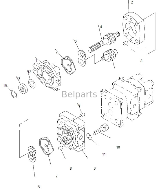 PC50MR-2 9086 Belparts Excavator Main Pump For Komatsu Hydraulic Pump 708-3S-00461 705-41-08090 원자력 발전기 원자력 발전기