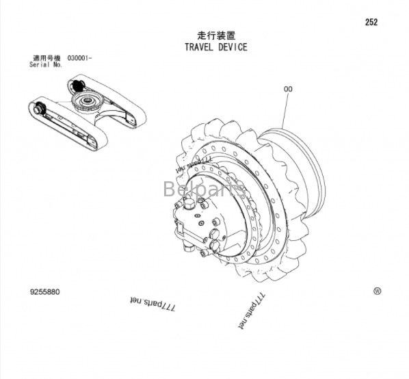 ZX270-3 ZX270LC-3 ZX280-3 ZX280LC-3 히타치 굴삭기 예비 부품용 여행용 기어박스 9255880 9256990 워킹 감속기