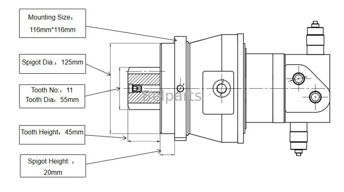 스윙 모터 ZX16-3 ZX17U-2 ZX17UNA-2 ZX18-3 히타치 발굴기 예비 부품 4654366 회전 장치