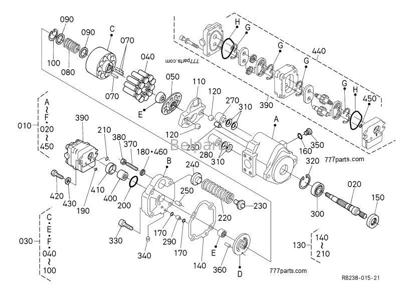 수압 펌프 쿠보타 U17-3 KX41-3 KX018-4 미니 발굴기 부품 PVD-00B-15P-5G3-4982A 주 펌프 펌프 RB238-61112 RB238-61110 RG138-61110 RG138-61114 RG138-61113