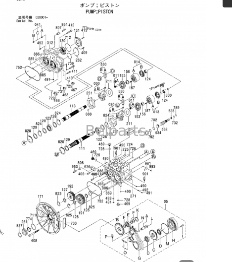Deere 450D LC 주 수압 펌프 4633472 4633474 PG200028 Fit 450DLC 발굴기 부품 BELPARTS