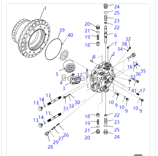 706-8J-01030 KOMATSU용 여행용 모터 PC400-7 PC450-7 PC400LC-8 PC400-8 PC450-8 PC450LC-8 PC450LCHD-8 PC490LC-10 PC490-10 PC350HD-8 PC350LL-7E0 트랙 모터 발굴기 부품만