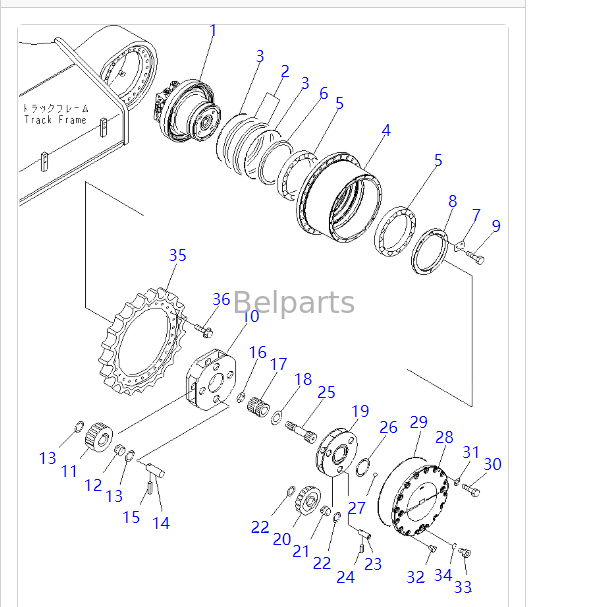 208-27-00411 208-27-00421 KOMATSU PC390LC-10 PC400-7 PC400LC-7 PC450-7 PC450LC-7 PC450-8 PC450LC-8 굴삭기 이동 트랙 모터 감소 기능